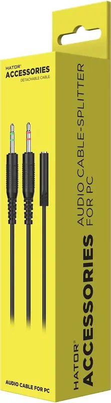 Кабель-перехідник (сплітер) ESH series, 0.2м x2*3.5мм female to 3.5mm male (ACC412) Black - фото - №1