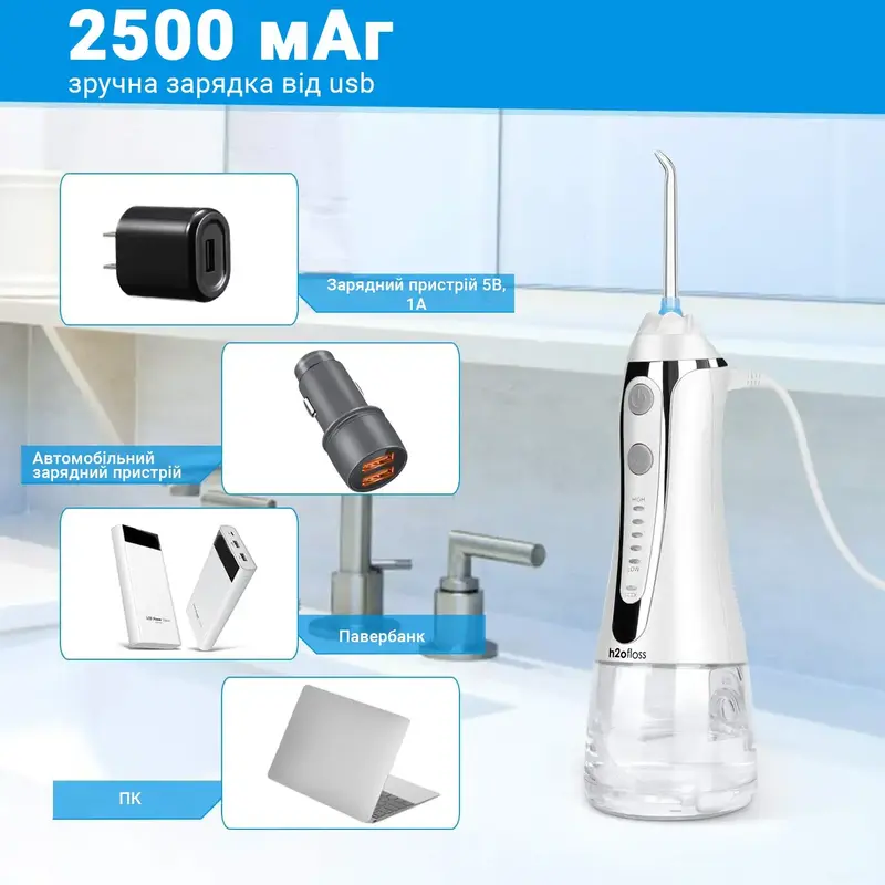 Ирригатор H2OFloss HF-2 White - фото - №7