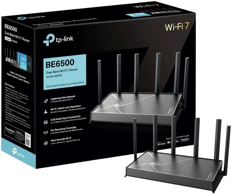 Интернет-роутер TP-Link Archer BE400 Wi-Fi 7 (2,4 ГГц/5 ГГц) 688+