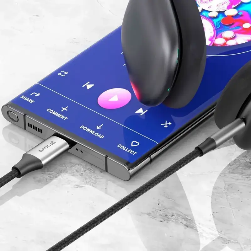 Кабель AUX Proove SoundTrack USB-С to 3.5mm 1М чорний - фото - №1