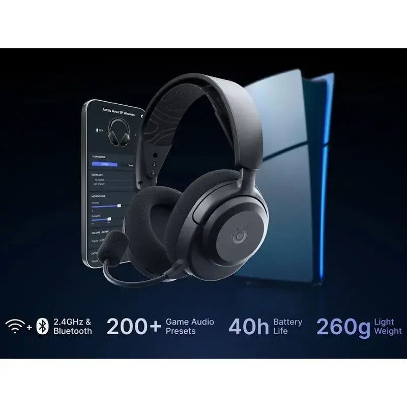 Ігрова гарнітура SteelSeries Arctis Nova 3P Wireless MultiPlatform Black - фото - №9