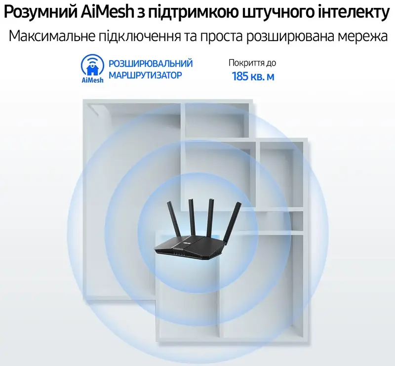 Iнтернет роутер Asus RT-BE55 Wi-Fi 7 BE3600 4xGE LAN, 2,5xGE WAN, MESH - фото - №4