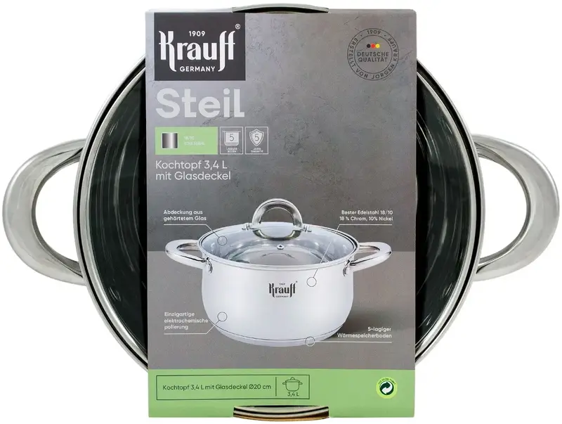 Каструля 3,4л 26-238-075. Krauff - фото - №1