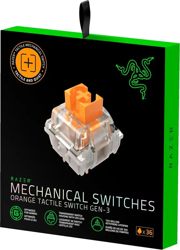 Набір свічів RAZER Mechanical Switches Pack, Orange Tactile switch (RC21-02040300-R3M1) - фото - №3