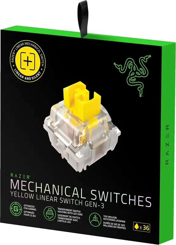 Набір свічів RAZER Mechanical Switches Pack, Yellow linear switch (RC21-02040100-R3M1) - фото - №3