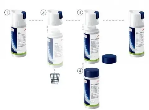 Мини-таблетки для очистки молочной системы, контейнер 90 г с дозатором - фото - №4