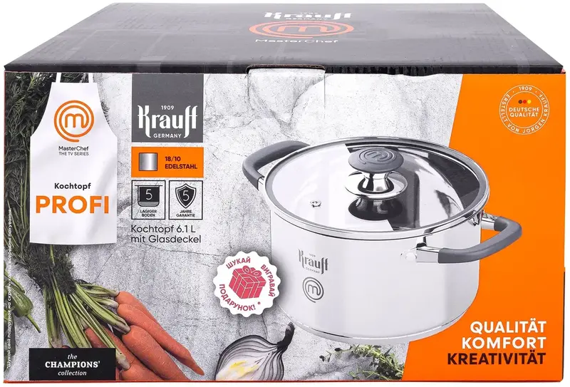 Каструля 6,1л 26-238-088. Krauff - фото - №4