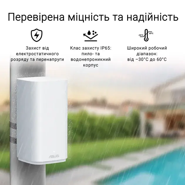 Iнтернет роутер Asus ZenWiFi BD4 Outdoor Wi-Fi 7 BE3600, 2x2,5GE WAN/LAN, 1мод, білий - фото - №10