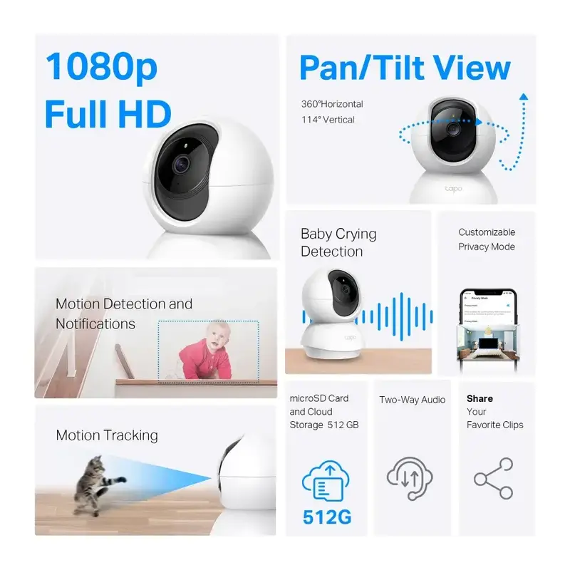 Панорамная домашняя WiFi камера Tapo C200C TP-LINK - фото - №1
