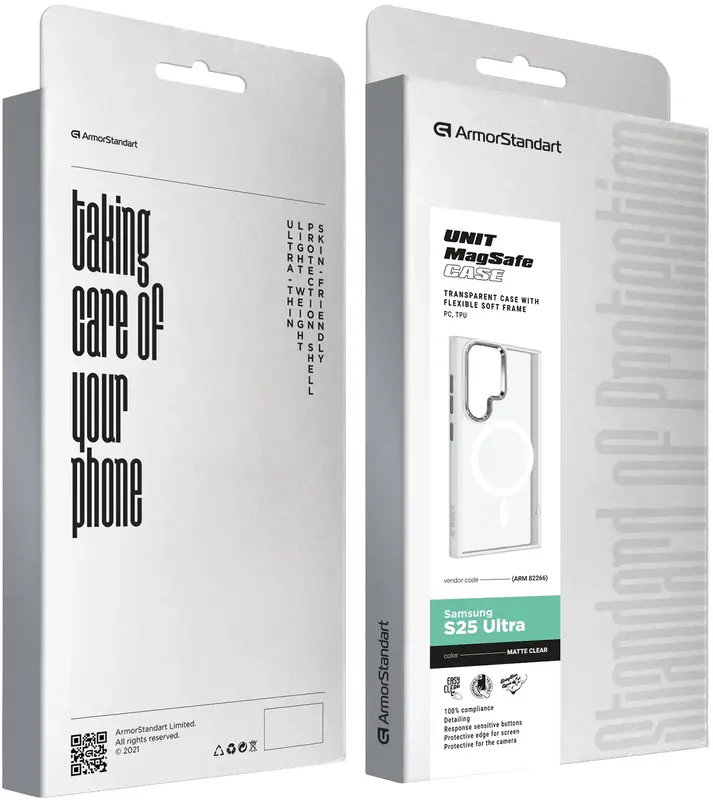 Чехол ArmorStandart Unit MagSafe для Samsung S25 Ultra Matte Clear Silver (ARM82266) - фото - №1