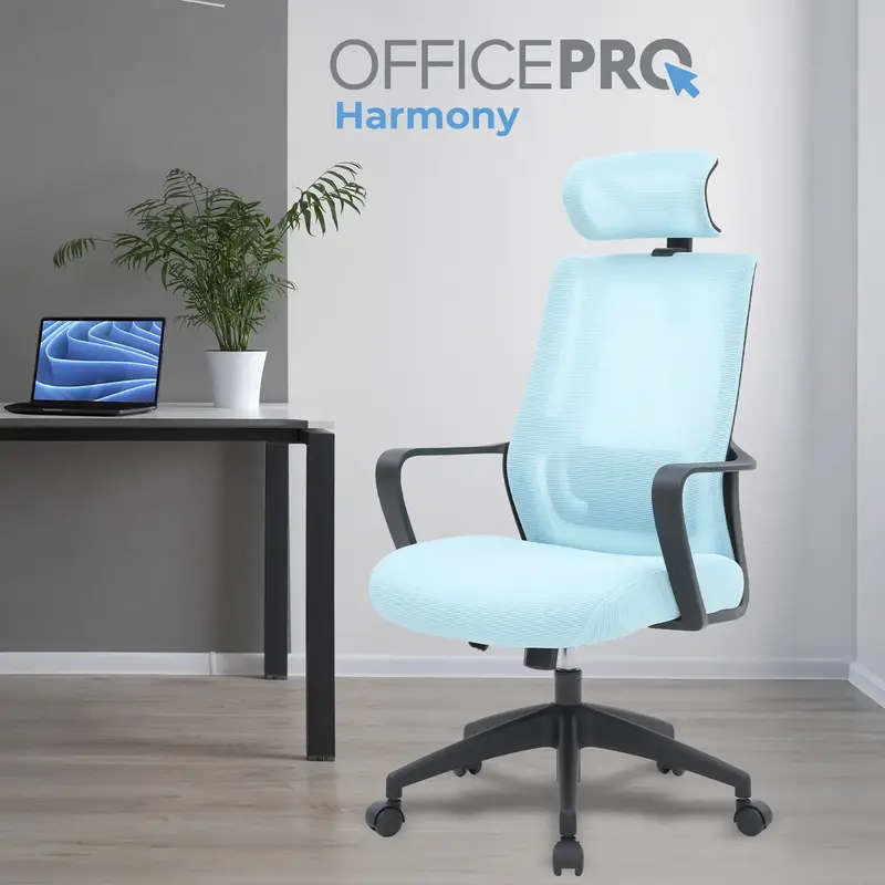 Кресло офисное Officepro Harmony OC310-B-BL-BL Black/Blue - фото - №7