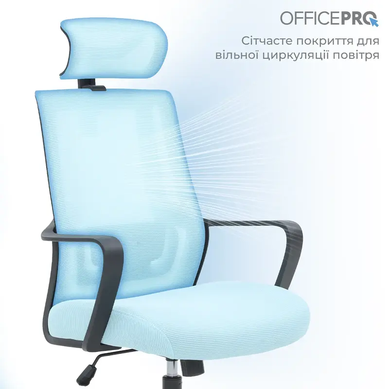 Кресло офисное Officepro Harmony OC310-B-BL-BL Black/Blue - фото - №8