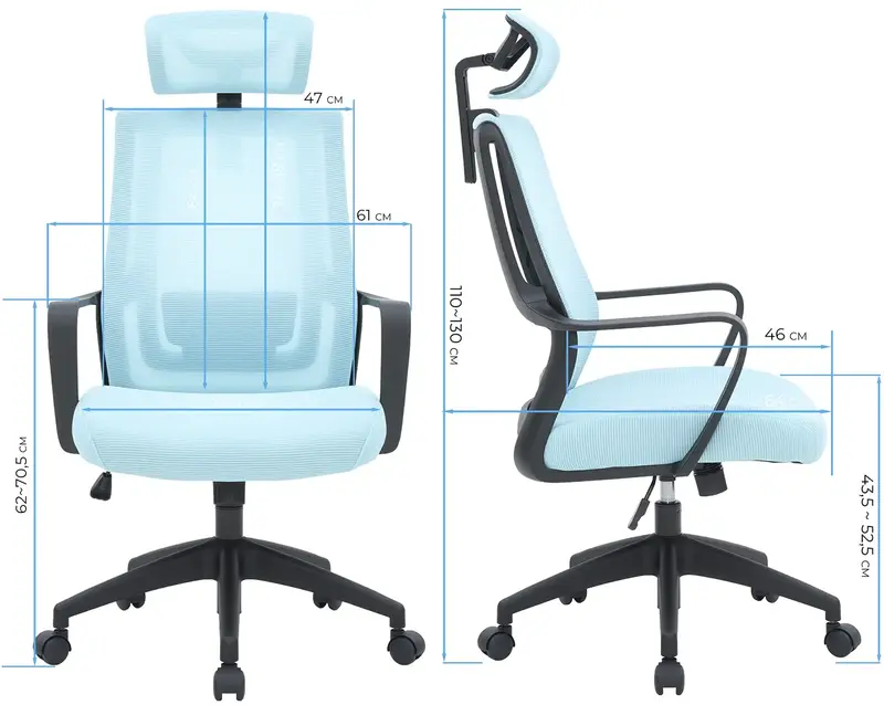 Кресло офисное Officepro Harmony OC310-B-BL-BL Black/Blue - фото - №13