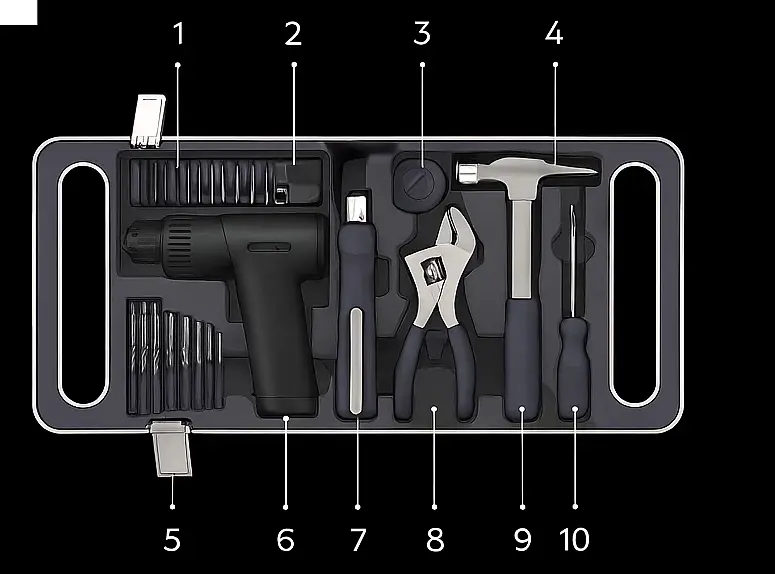 Набір інструментів HOTO 12V QWDZGJ001 - фото - №1