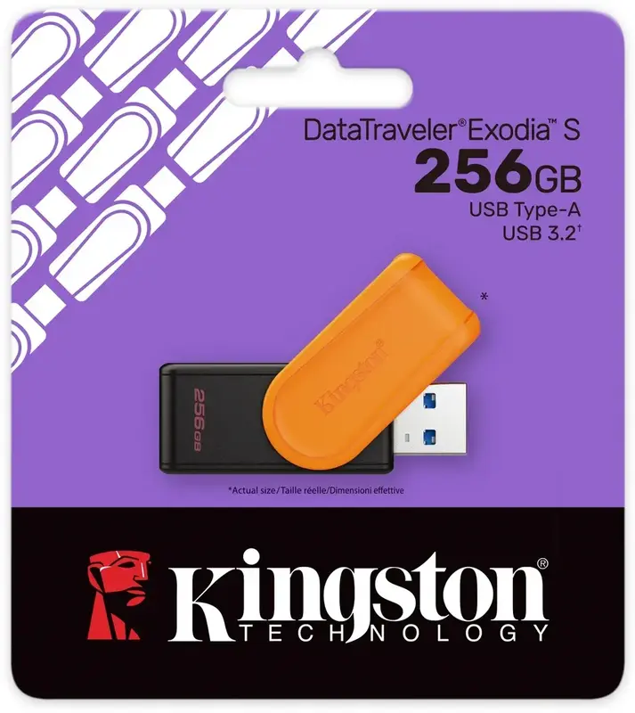 USB-Flash Kingston Exodia S 256Gb чорна/помаранчева - фото - №3