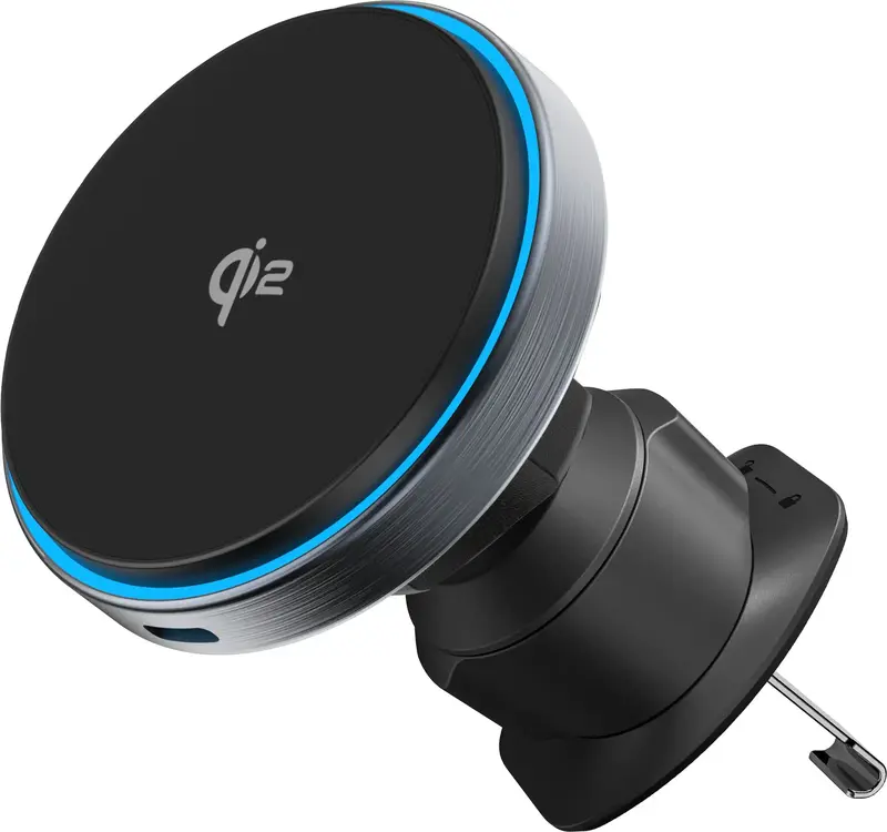 Автомобільний тримач з Бездротовим ЗП Proove Titanium Circle Qi2 15W (Black) - фото - №0