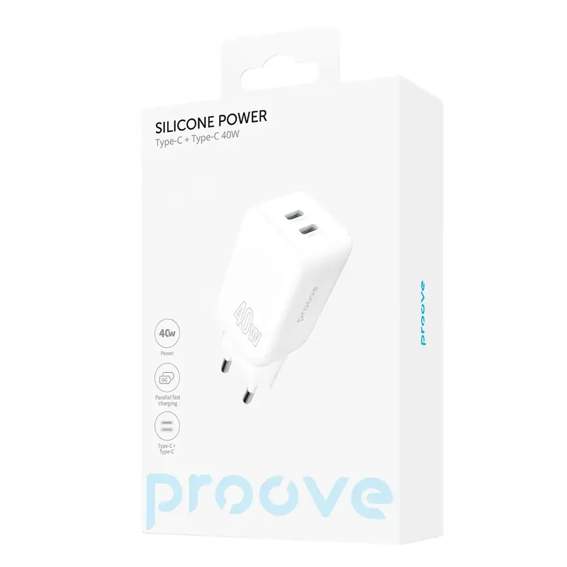 Ун. МЗП Proove Silicone Power 2 Type-C 40W білий - фото - №9
