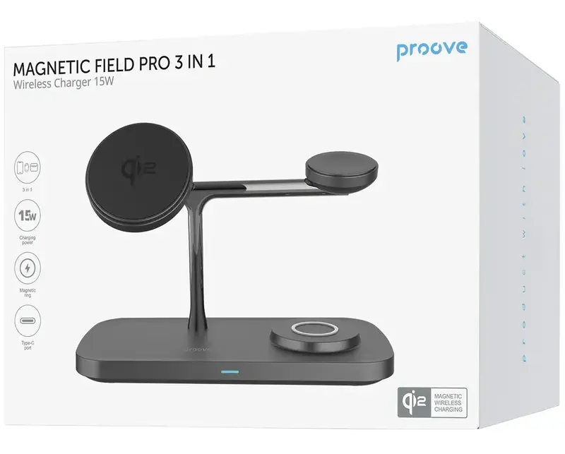 Бездротовий ЗП Proove Magnetic Field Pro 3 in 1 Qi2 - фото - №7