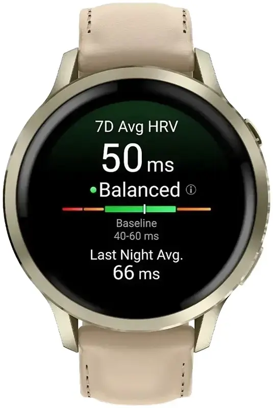 Смарт-годинник Garmin Venu 4 (41 мм) місячне золото із силіконовим та шкіряним ремінцями - фото - №1