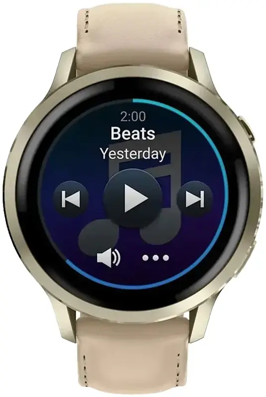 Смарт-годинник Garmin Venu 4 (41 мм) місячне золото із силіконовим та шкіряним ремінцями - фото - №3