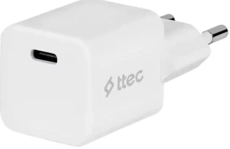 Ун. МЗП Ttec SmartCharger (2SCG20B) GAN PD USB-C 20W бiлий - фото - №0
