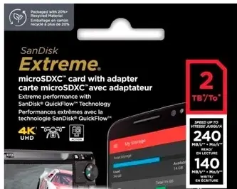 Карта пам'яті microSD SanDisk 2 TB microSDXC U3 V30 A2 Extreme (SDSQXAV-2T00-GN6MA) - фото - №3