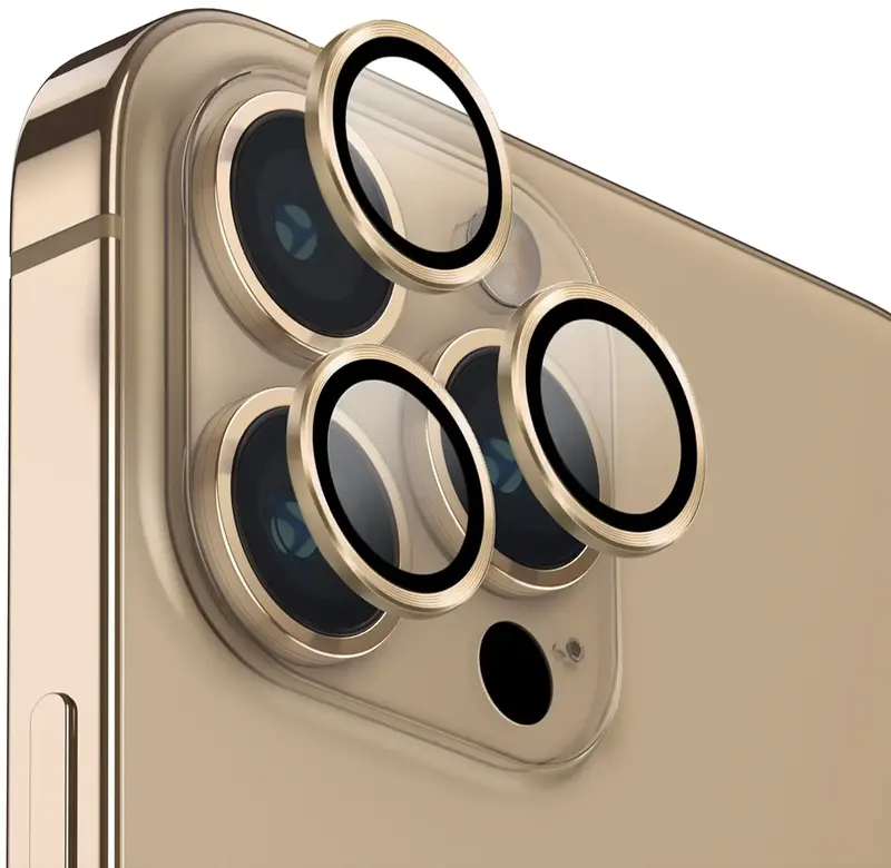 Защитное стекло для камеры iPhone 14 pro/ 14 pro Max Uniq OPTIX CHAMPAGNE GOLD (UNIQ-IP6.1P-6.7PM-LENSGLD) - фото - №0