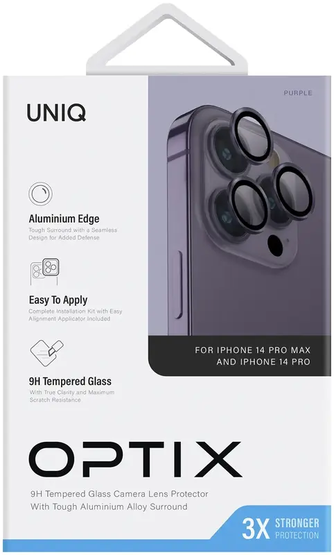 Захисне скло для камери iPhone 14 pro/14 pro Max Uniq OPTIX FIG PURPLE (UNIQ-IP6.1P-6.7PM-LENSPUR) - фото - №3