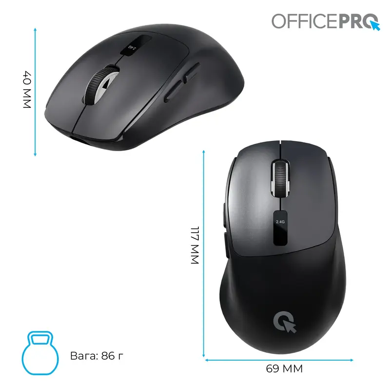 Мышь OfficePro M398B Silent Click Wireless Black - фото - №11