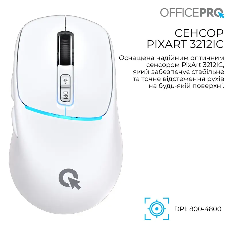 Миша OfficePro M468W Silent Click Wireless White - фото - №9