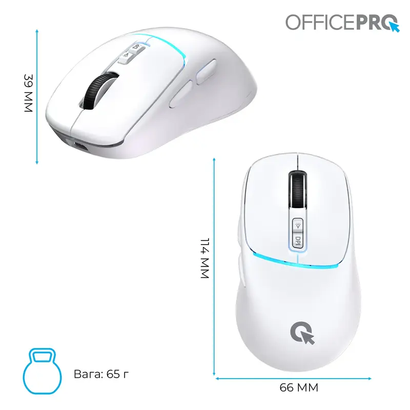 Миша OfficePro M468W Silent Click Wireless White - фото - №11
