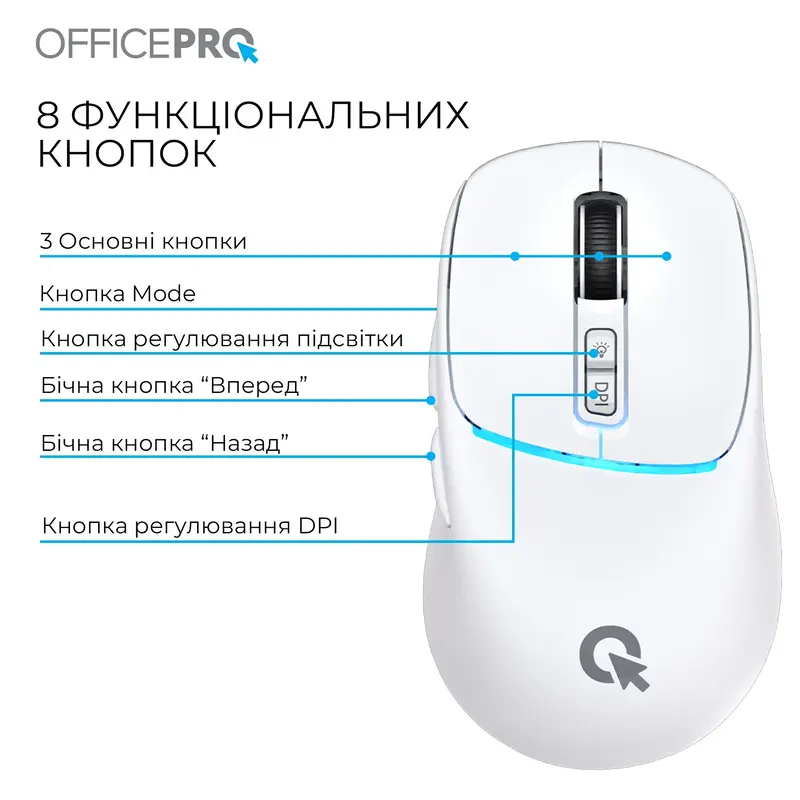 Миша OfficePro M468W Silent Click Wireless White - фото - №7