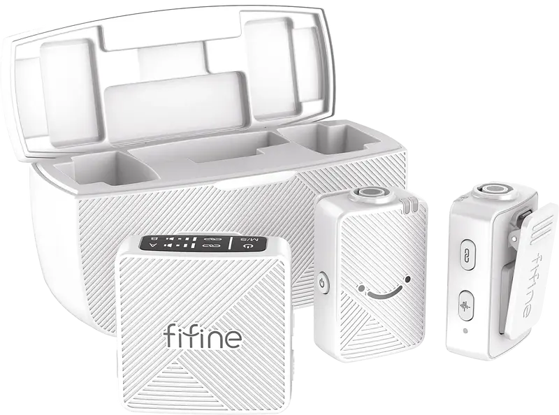 Петличний мікрофон Fifine M9W White - фото - №0