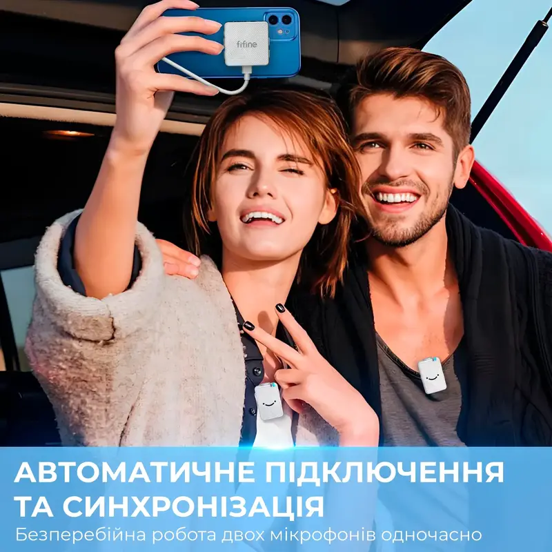 Петличний мікрофон Fifine M9W White - фото - №11