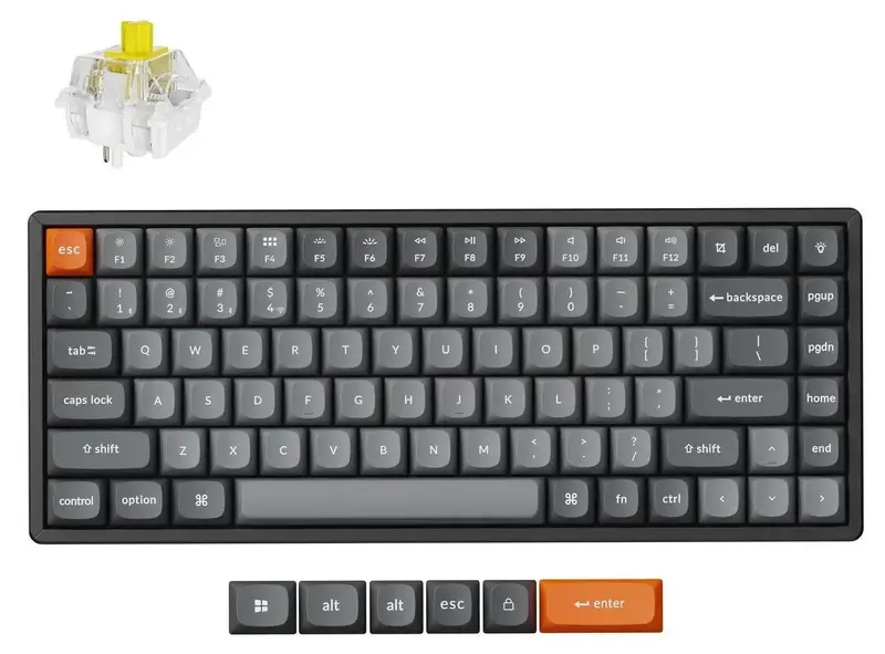 Клавіатура механічна Keychron K2 Max 84Key K Super Banana Hot-swap RGB чорний ( K2M-J4-UA ) - фото - №0