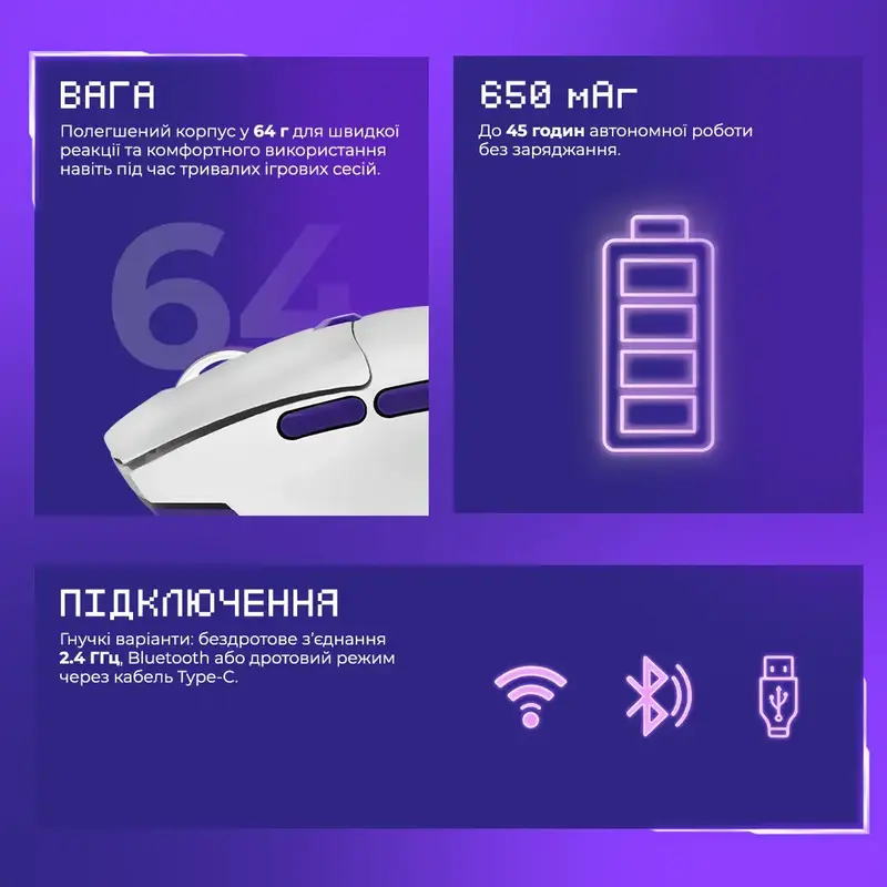 Ігрова миша Proove Gaming Rate Special Edition White - фото - №12
