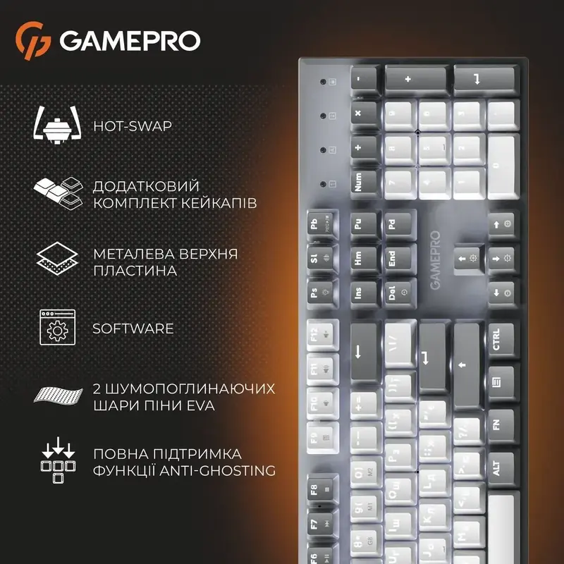 Клавіатура дротова GamePro Genesis Metallic MK144G Outemu Red Swithes USB Gray - фото - №18