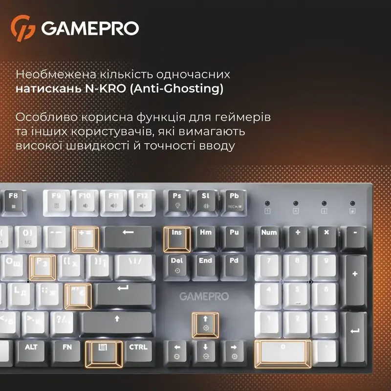 Клавіатура дротова GamePro Genesis Metallic MK144G Outemu Red Swithes USB Gray - фото - №9