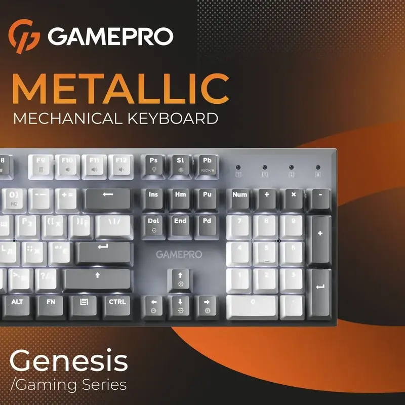 Клавіатура дротова GamePro Genesis Metallic MK144G Outemu Red Swithes USB Gray - фото - №6