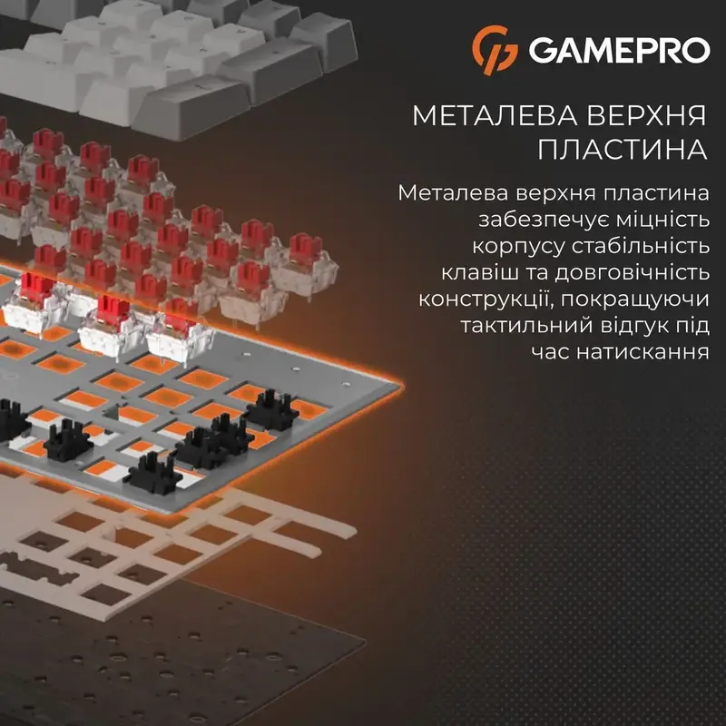 Клавіатура дротова GamePro Genesis Metallic MK144G Outemu Red Swithes USB Gray - фото - №8