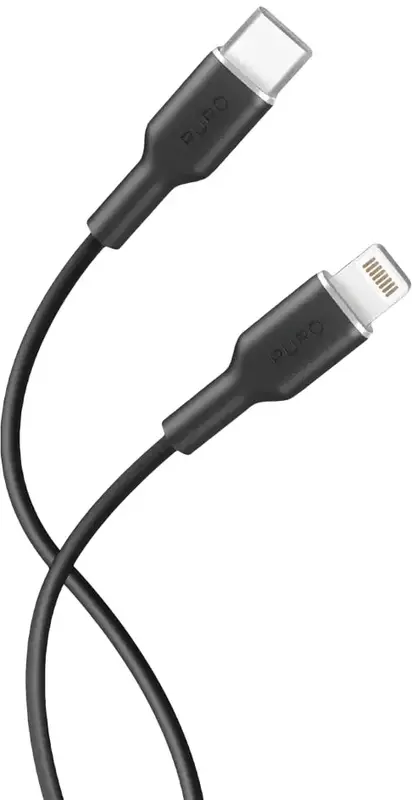 Kабель USB-С to Lightning Puro Soft Cable 1.5M чорний - фото - №1