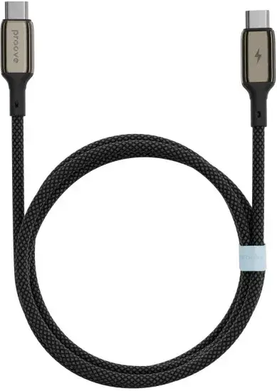 Kабель USB-С to USB-С Proove Dense Metal 1M (60W) чорний - фото - №2