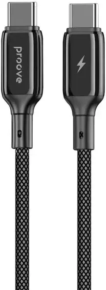 Kабель USB-С to USB-С Proove Dense Metal 2M (60W) чорний - фото - №0