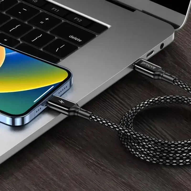 Kабель USB-С to USB-С Proove Dense Metal 1M (60W) чорний - фото - №4