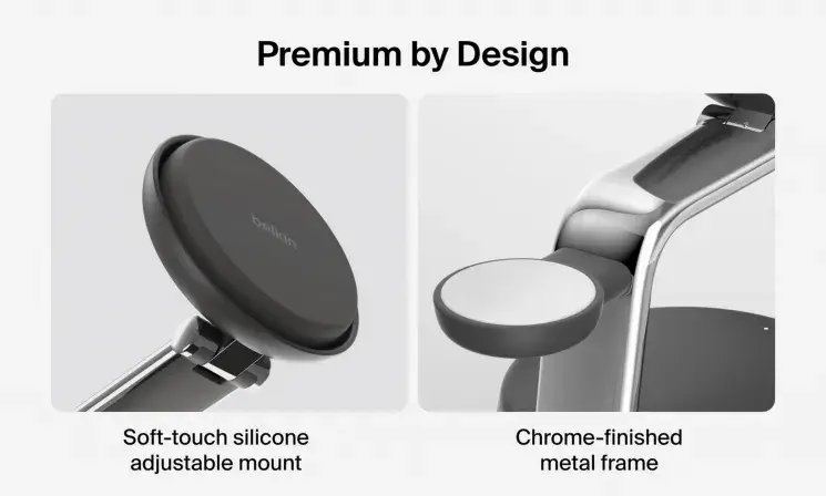 Беспроводной ЗУ Belkin UltraCharge Pro 3-in-1 Magnetic Charging Dock 25 Вт, Charcoal - фото - №5
