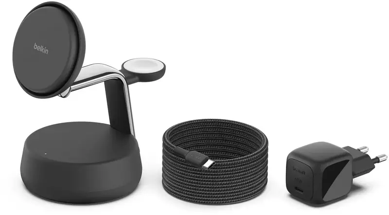 Беспроводной ЗУ Belkin UltraCharge Pro 3-in-1 Magnetic Charging Dock 25 Вт, Charcoal - фото - №4