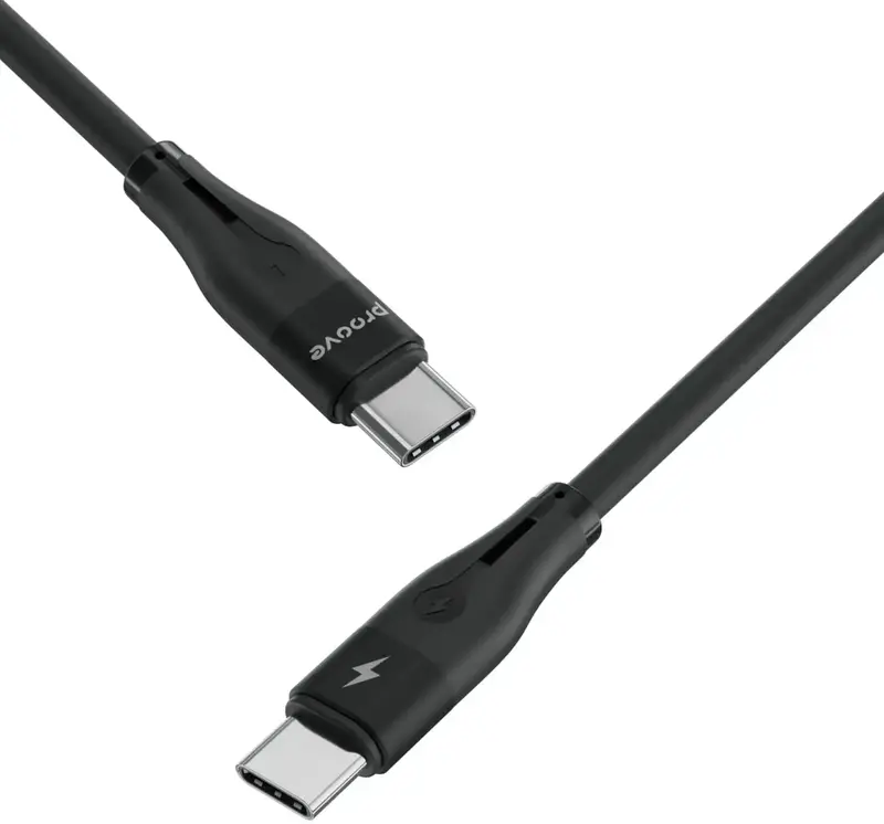 Kабель USB-С to USB-С Proove Soft Silicone 1M (60W) чорний - фото - №2