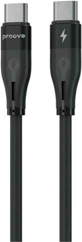 Kабель USB-С to USB-С Proove Soft Silicone 1M (60W) чорний - фото - №0