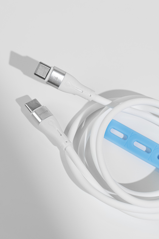Kабель USB-С to USB-С Proove Soft Silicone 2M (60W) бiлий - фото - №7