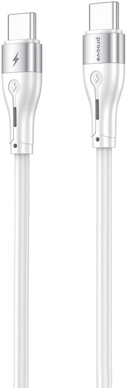 Kабель USB-С to USB-С Proove Soft Silicone 2M (60W) бiлий - фото - №0